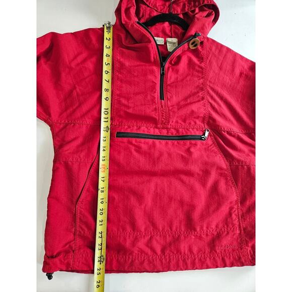 LL Bean Vintage Jacket Mens XS Red Anorak Pullover Kangaroo Pouch Outdoor - Picture 6 of 7